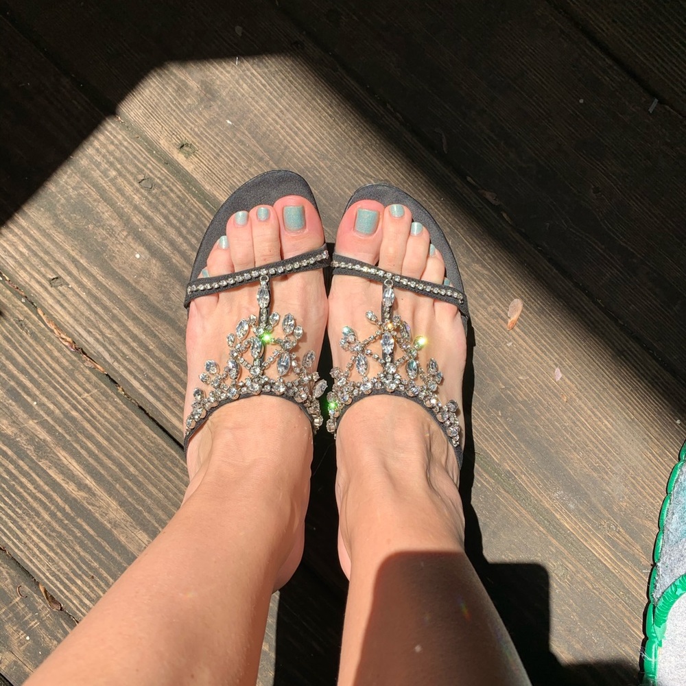 Beverly Feldman crystal sandals